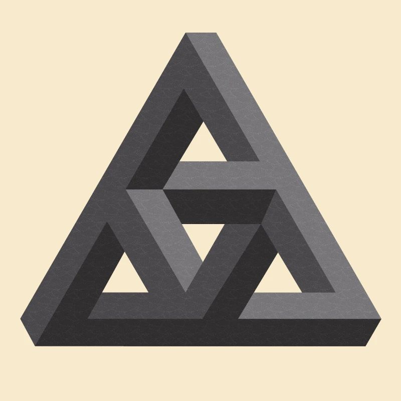 Fascinante pyramide de Penrose en gris