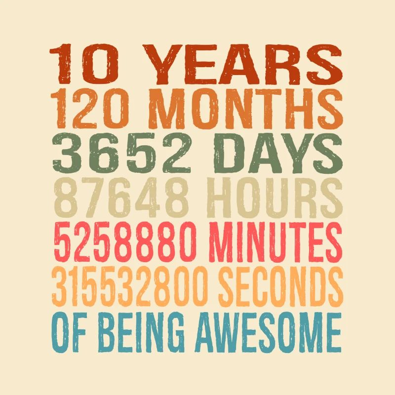 Perfect Gift For The 10th Birthday, In Time Units