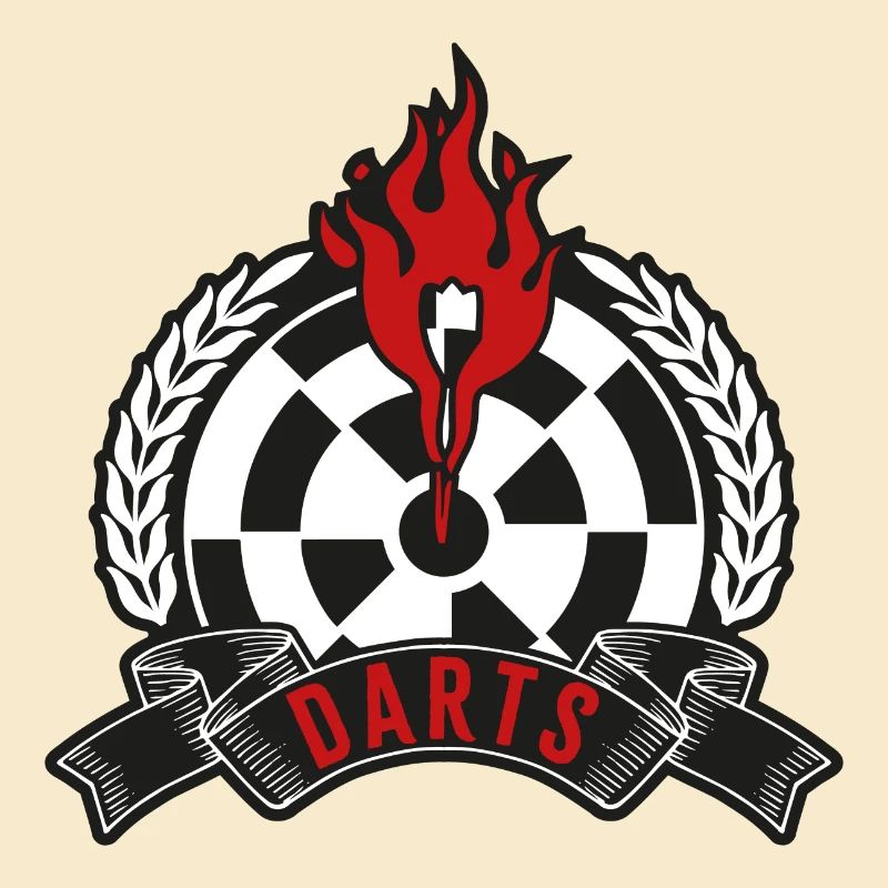 Flammendes Dartboard Emblem