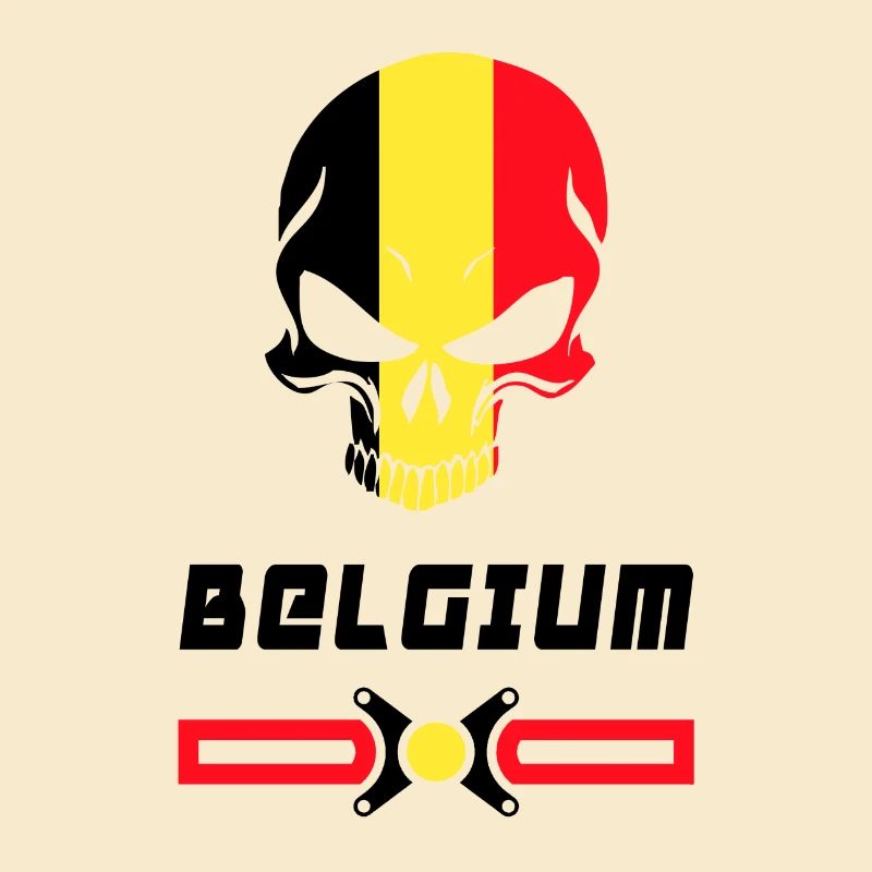 Belgium skull flag design