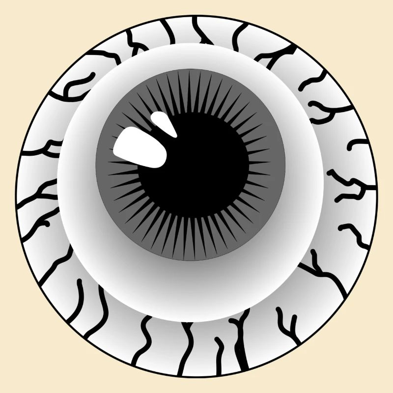 Globe oculaire gris