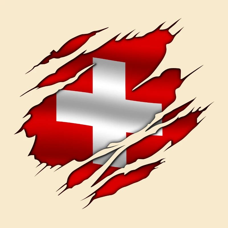 Suisse - Suisse - Suisse - drapeau déchiré