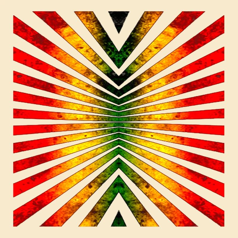 Motif géométrique de rayon de soleil dans les couleurs rasta