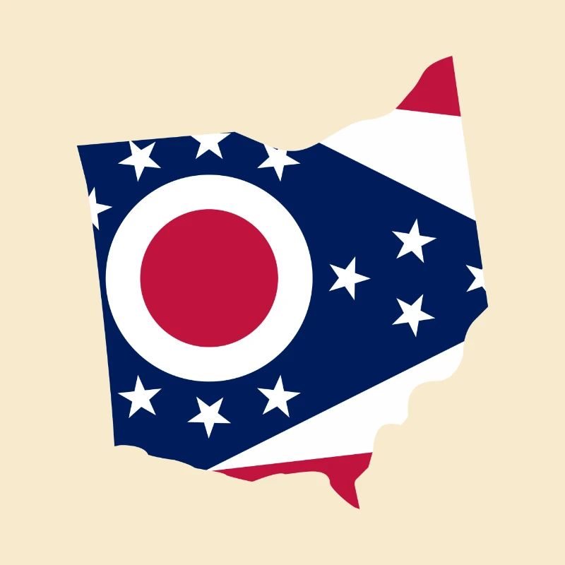 Ohio USA State Ohio Flag Map