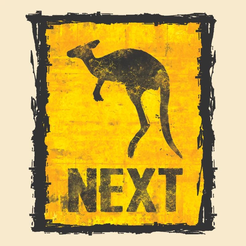 Abstract Kangaroo Print with Vintage Look