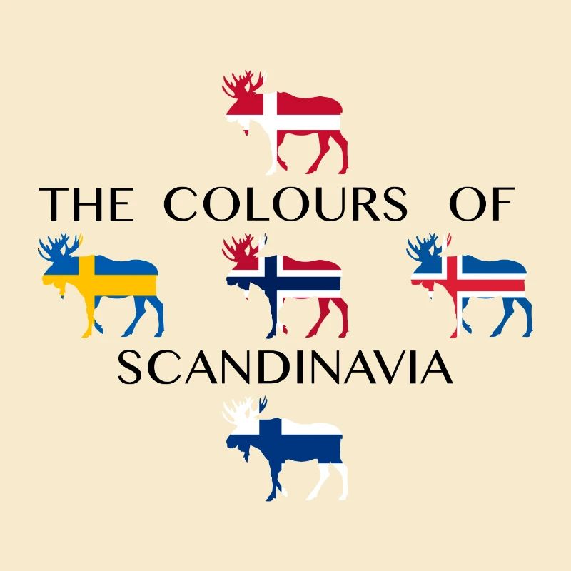 Scandinavie Drapeaux Moose Colors Norvège