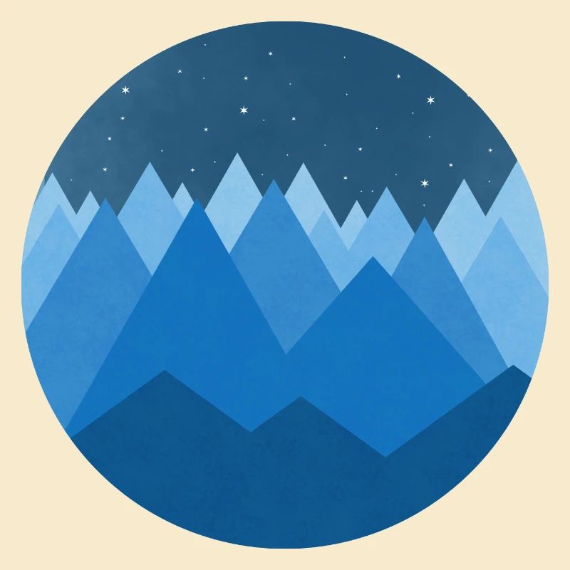 Montagnes enneigées style nocturne minimaliste