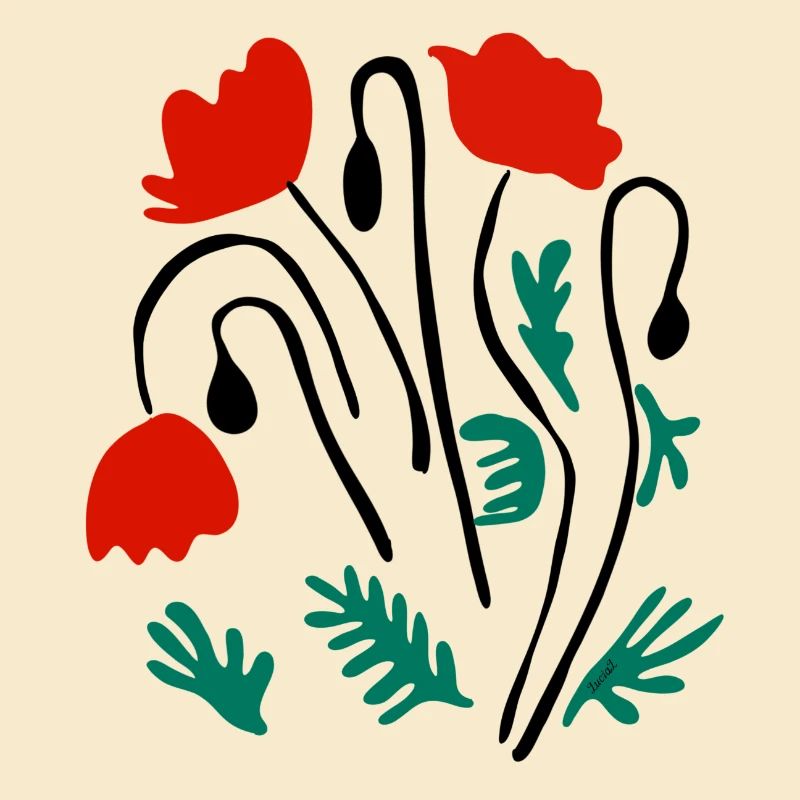 Coquelicots Matisse inspiré