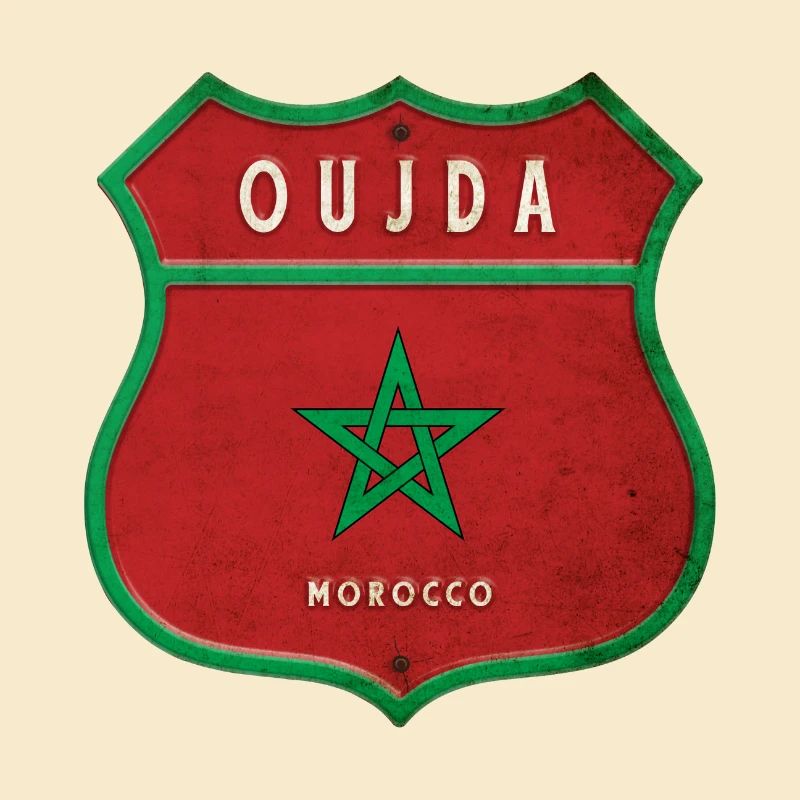 Oujda Maroc Armoiries Drapeaux Design