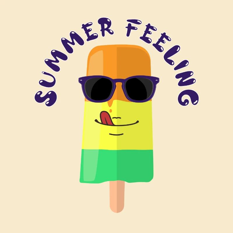 Eiscreme mit Sonnenbrille Summer Feeling Sommer