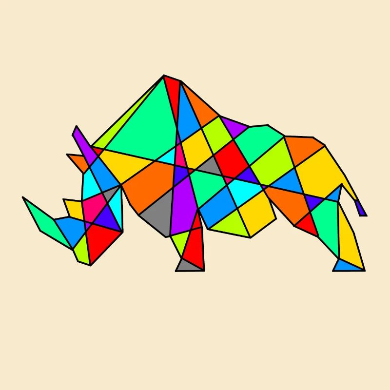 Geometrisches Kamel Puzzle Neonfarben