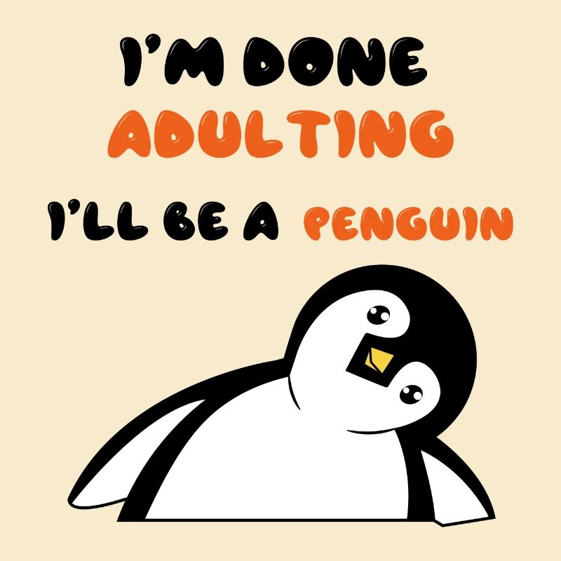 Süß Pinguin Statement Zoo Tier Vogel