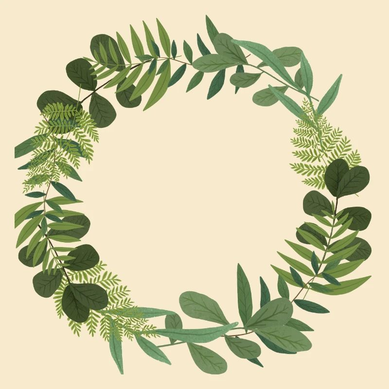 Couronne verte de feuilles