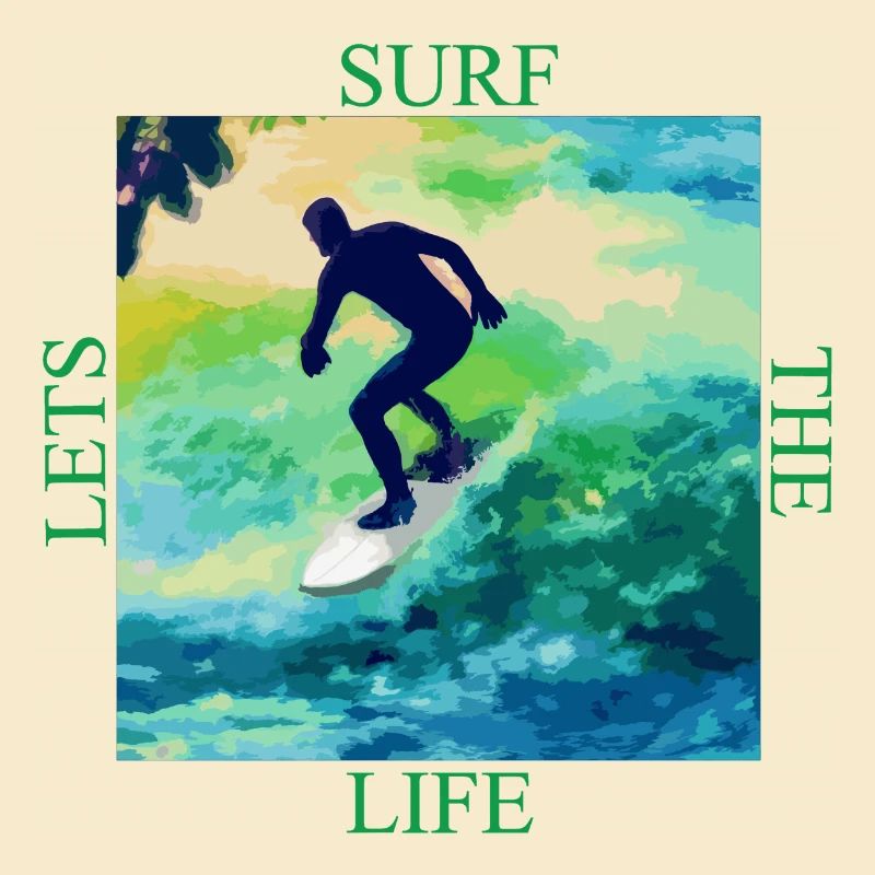 Surfer auf Farbwellen