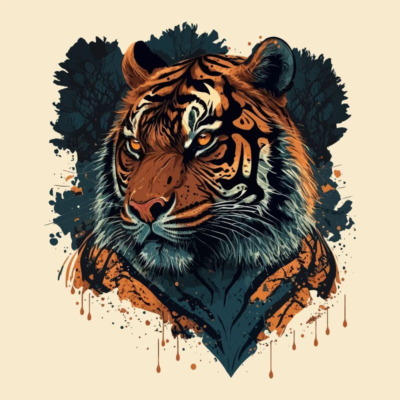 Flat Tiger Design