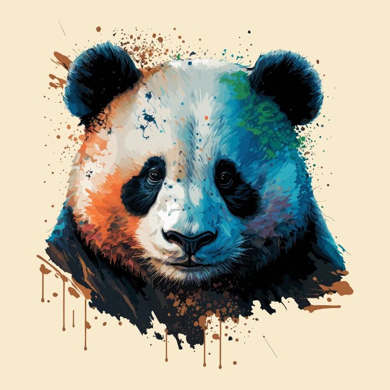 Illustration colorée de panda