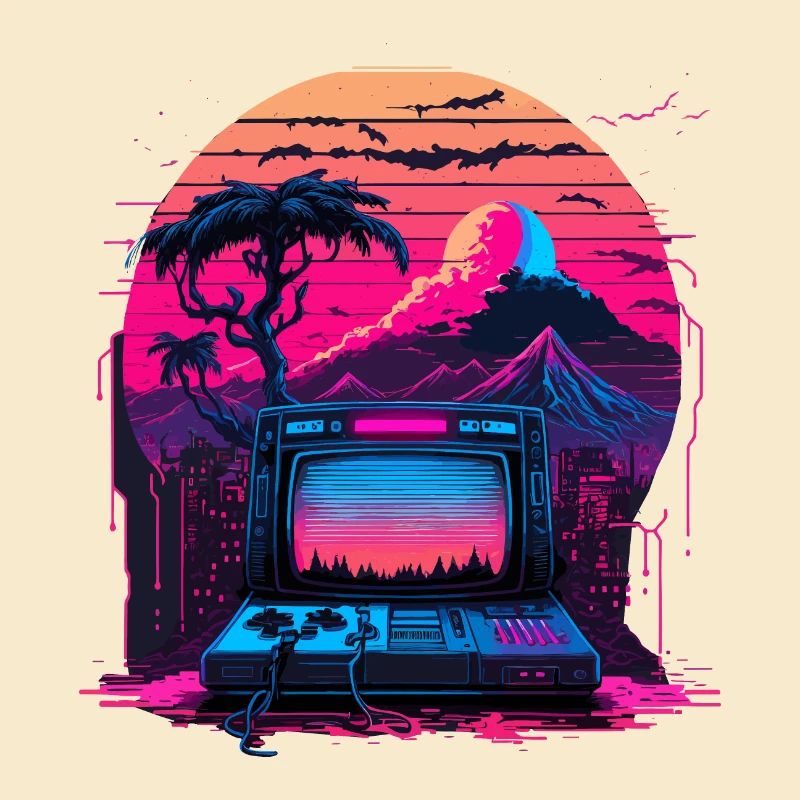 Ordinateur Vaporwave