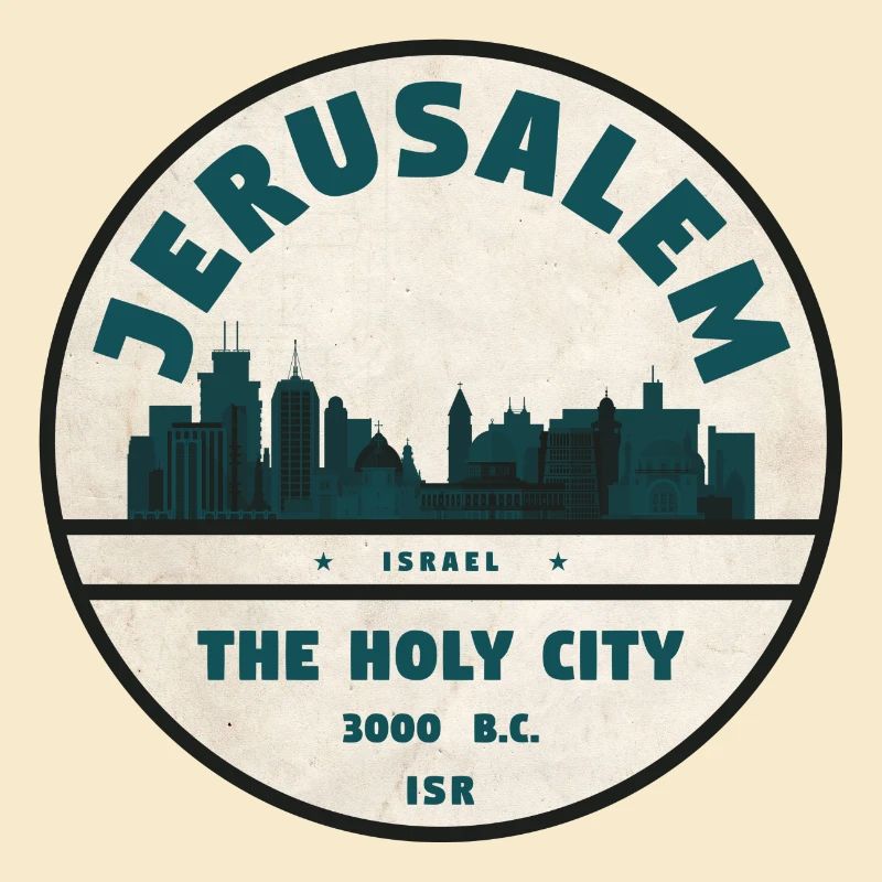 Jerusalem Skyline Retro Abzeichen