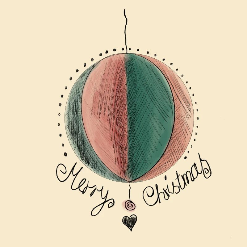 Joyeux Christmas Tree Ball Illustration