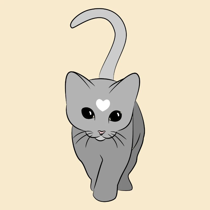 Herzkatze Grauton