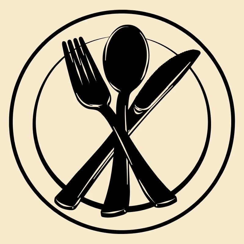 Knife fork and spoon on plate