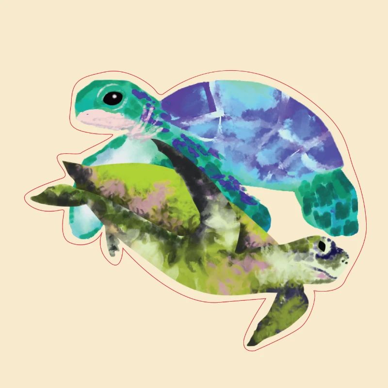 Watercolor Conductive Drop turtle