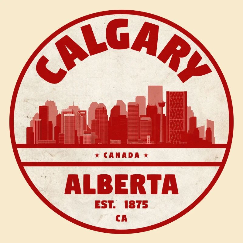 Calgary Skyline Vintage Abzeichen Alberta