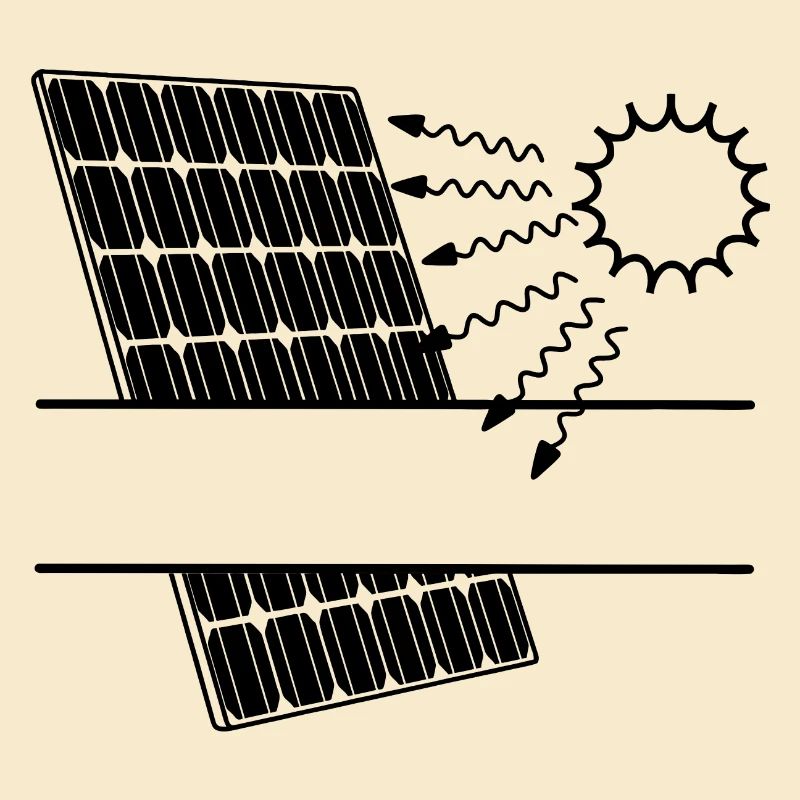 Solar panel with Solar radiation and sun