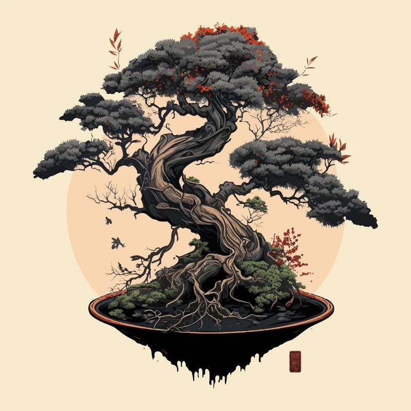 Gray Bonsai Tree