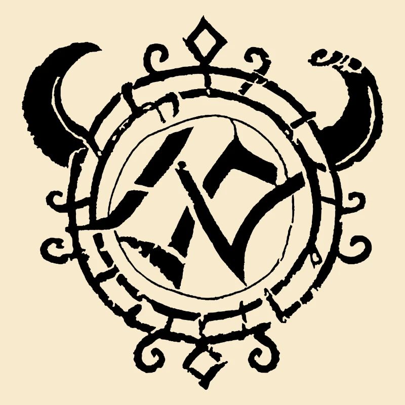 Symbol vikings avec corne, noir