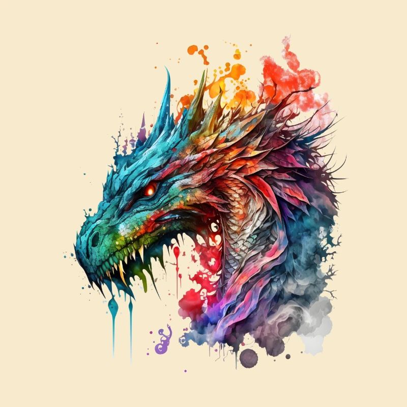 Aquarell Drache