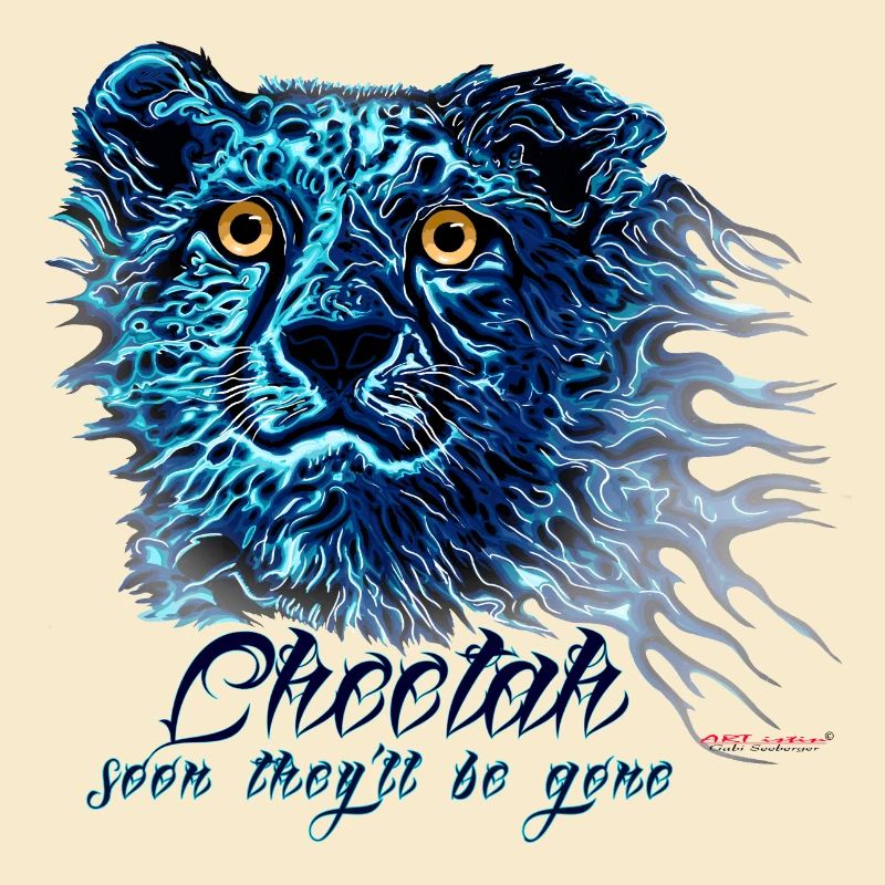 Neon Cheetah Blue Light Flames