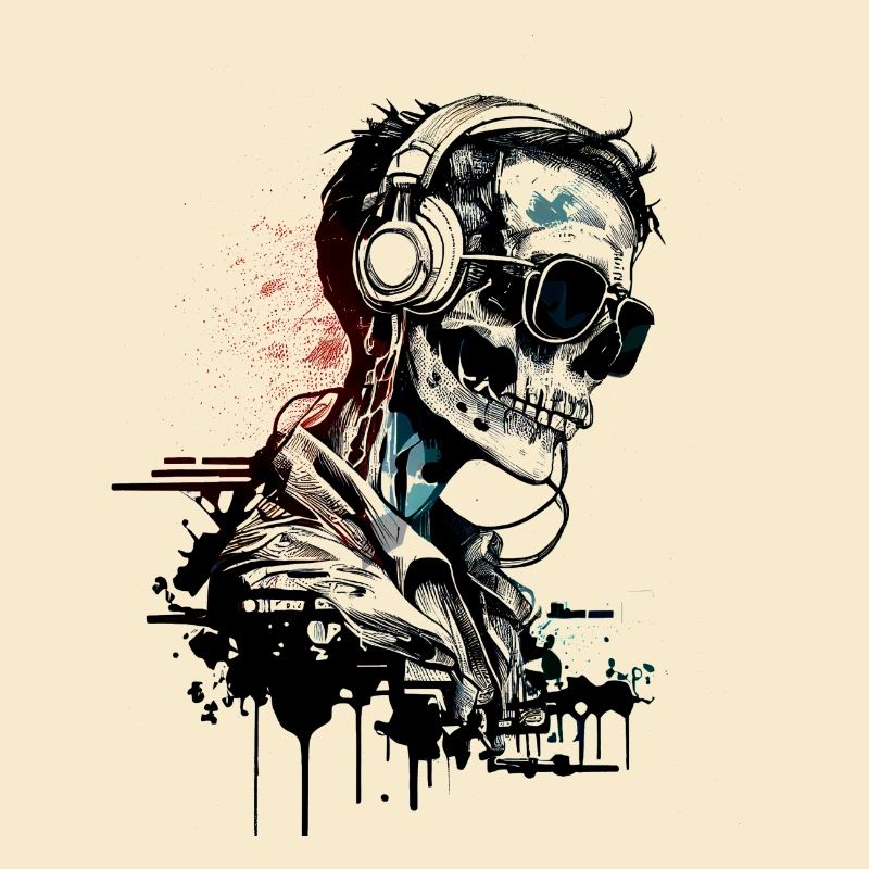 Cool Skeleton Portrait with Sunglasses