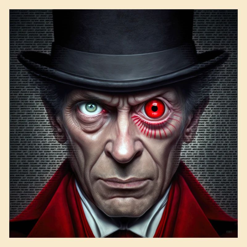 Visage double œil rouge vert- Conspircay