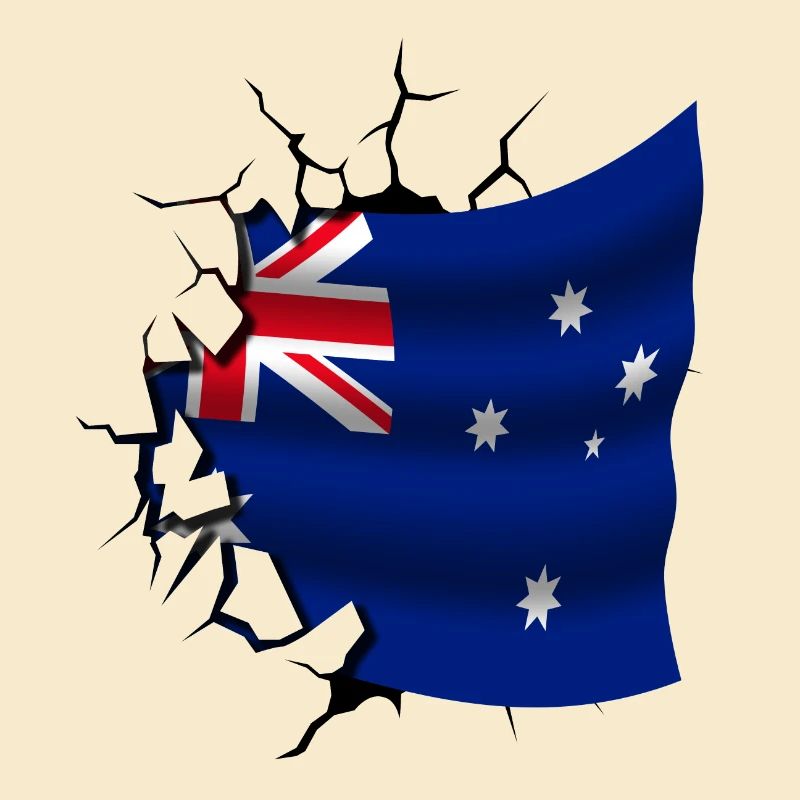 Drapeau de l’Australie - Australie - Drapeau cassé