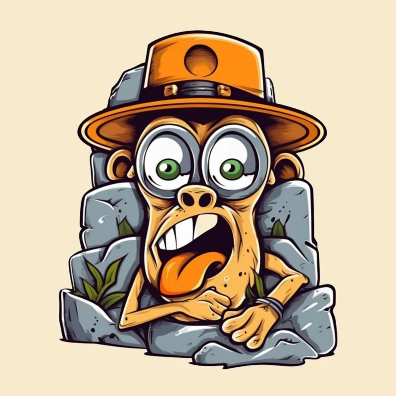 Singe d’art de rue expressif