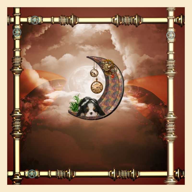 Lune steampunk avec chiot