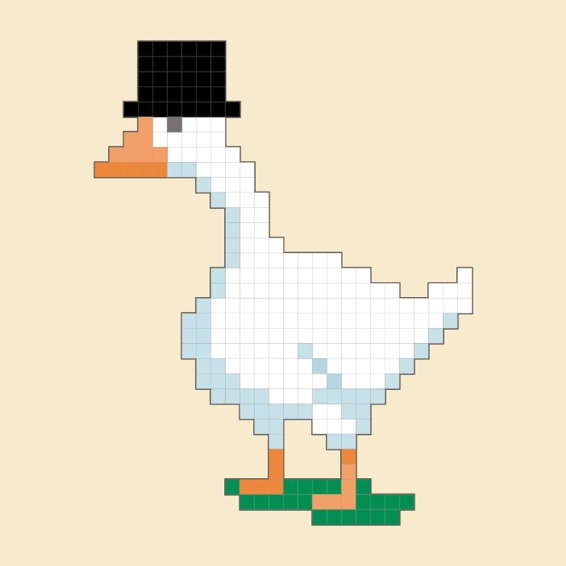 Duck with pixelated top hat