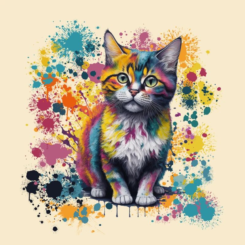 Chat coloré mignon pour les fans de chats