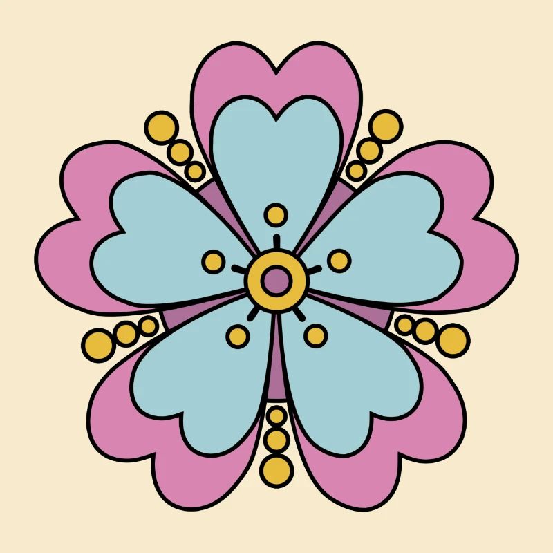 Cute Funky Hippie Boho Flower