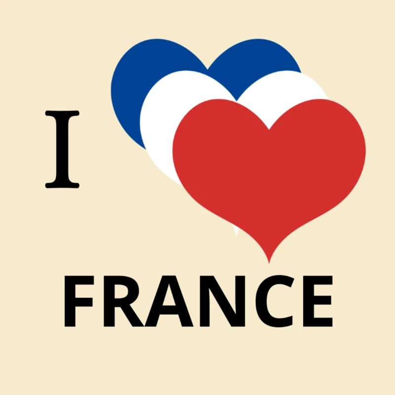Ich liebe FRANKREICH Typografie Design Logo