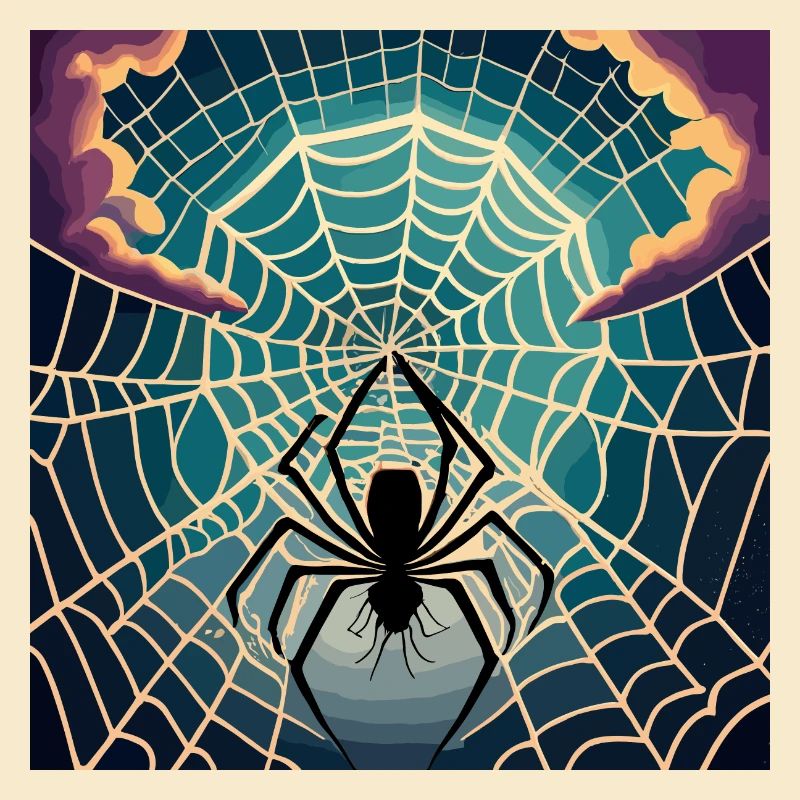 A spiderweb spider moon