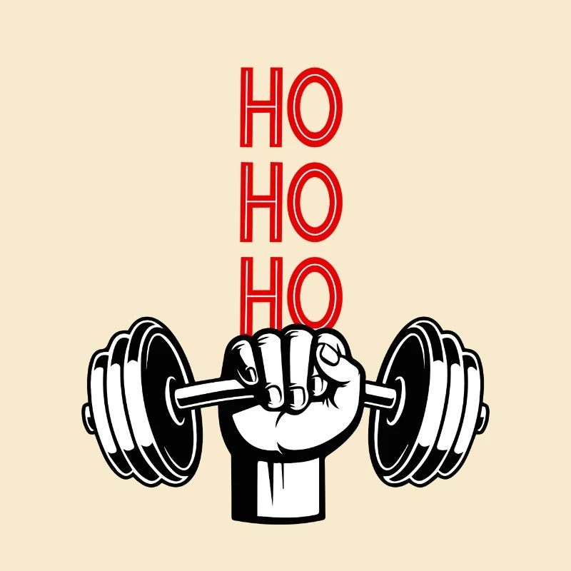 Impression d’haltères de gymnastique de Noël pour les athlètes de force
