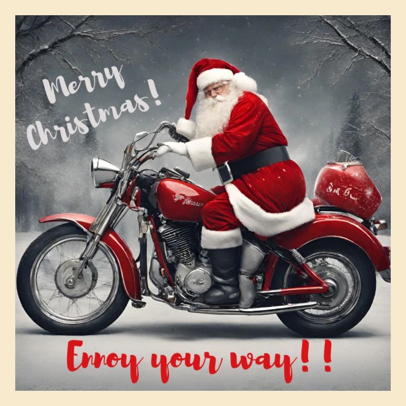 Der Weihnachtsmann auf dem Motorrad