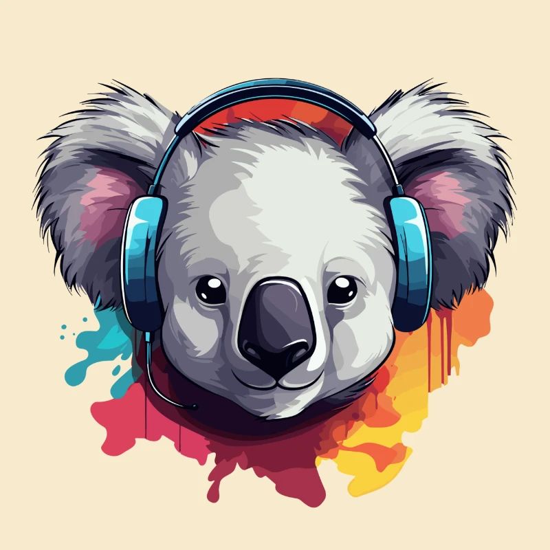 Koala mit Kopfhörer Koalabären