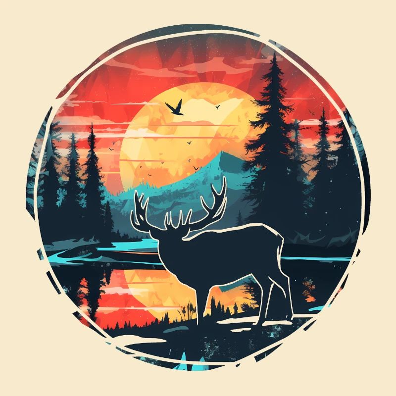 Belle conception de la nature avec des cerfs dans la forêt
