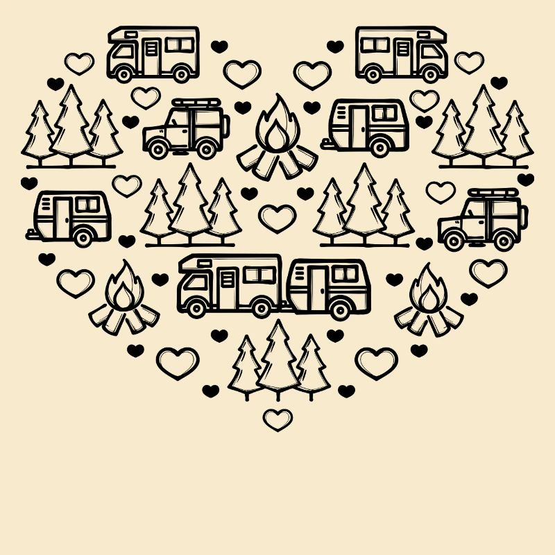 Camping-car camping feu de camp vacances de randonneur
