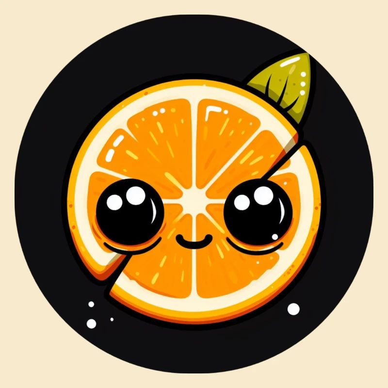 Orange mit Gesicht und großen Augen