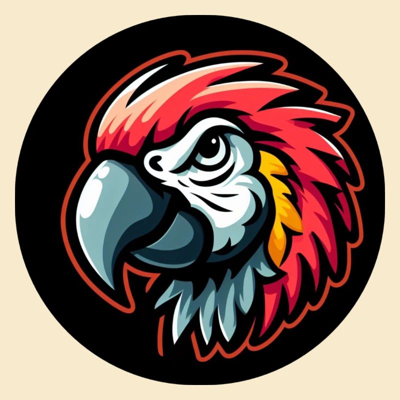 Papagei Comic Kopf bunt