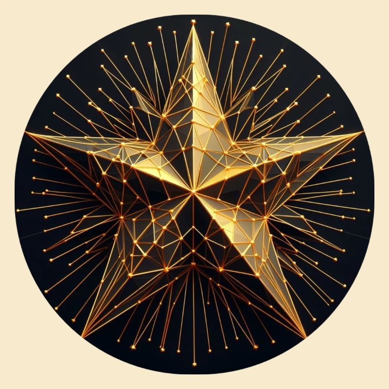 Étoile polygonale dorée